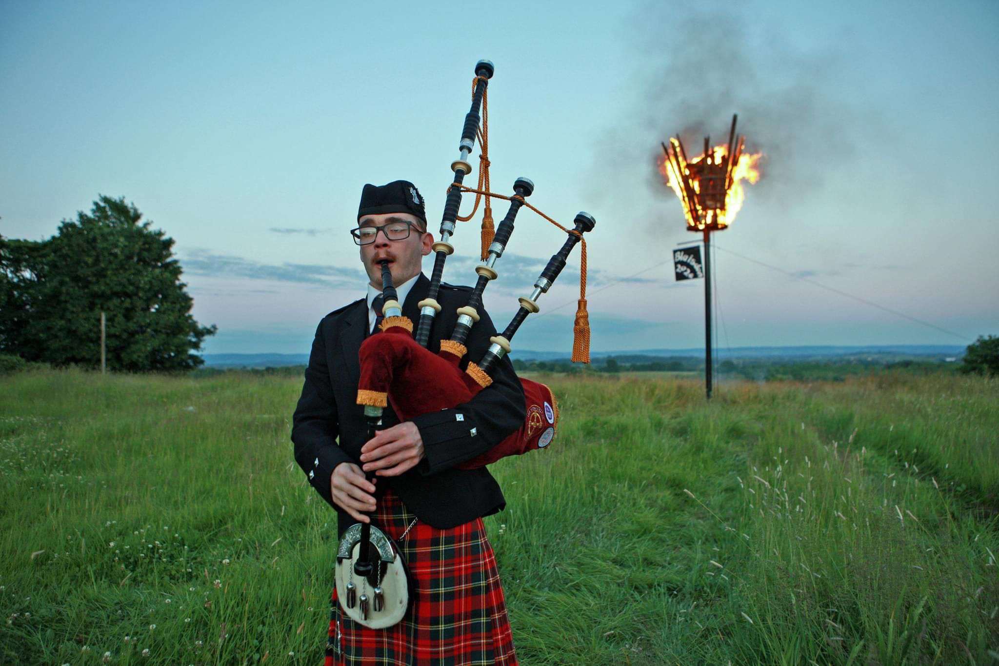 Rhys Thompson Bagpiper in Uniform